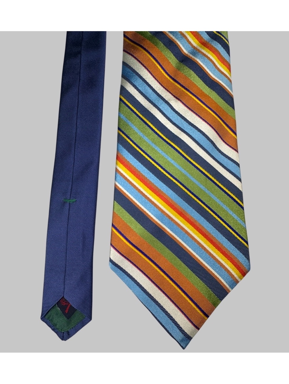 Tommy Hilfiger Men’s Tie 100% Silk Multicolor Striped 3.5” Made USA Necktie